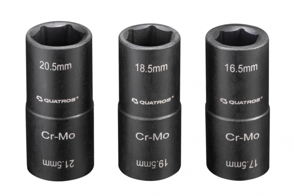 Zestaw 3szt. nasadek dwustronnych 1/2'' do kół 16.5 x 17.5mm, 18.5 x 19.5mm, 20.5 x 21.5mm