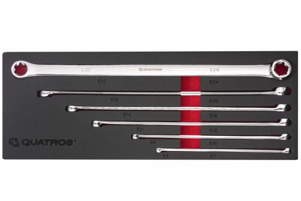 Zestaw 6szt. kluczy oczkowych E-TORX bardzo długich E6-E24