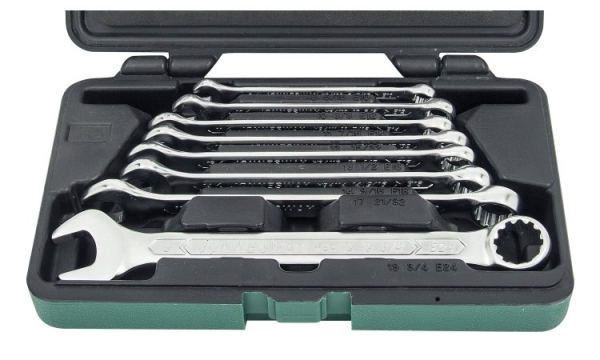 Kpl. kluczy płasko-oczkowych Super-Tech 8 szt.