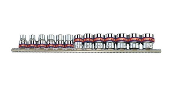 Kpl. nasadek 3/8" 13cz. krótkich 12-kąt. calowych