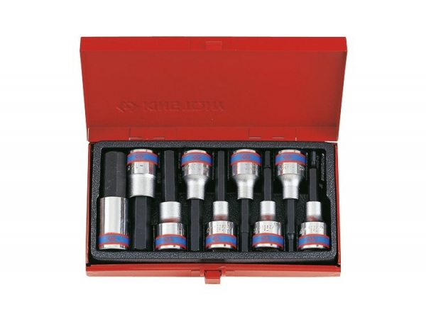 Kpl. nasadek z końcówką 6-kąt. 1/2"  9 cz. długich 4-17mm