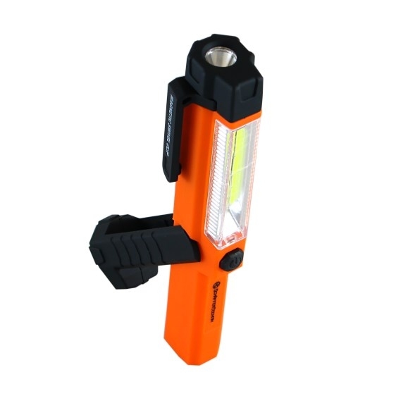 Lampka warsztatowa 1,5W COB+ 1W LED z regulowanym uchytem