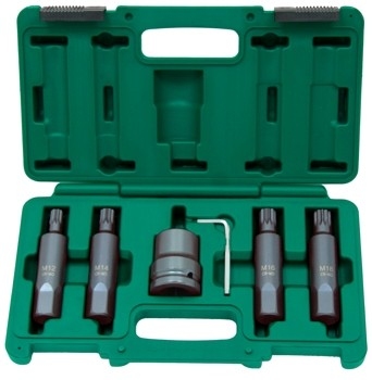 Kpl. kluczy wpustowych udarowych Spline 3/4" z adapterami