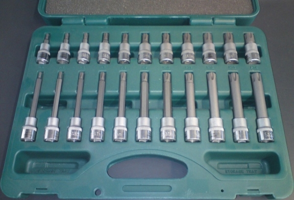 Kpl. kluczy wpustowych RIBE z nasadkami 3/8" 22szt.
