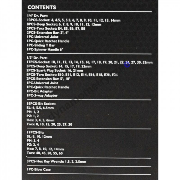 Zestaw kluczy nasadowych 1/2